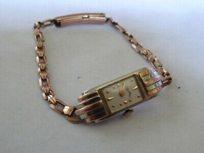 Very Fine Vintage Art Deco Lucien Piccard  18K Two Tone Gold  Ladies Watch