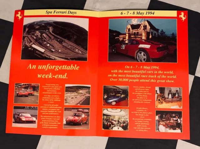 1994 Spa Ferrari Days Racb Kacb Show Event Guide Flyer Programme 2