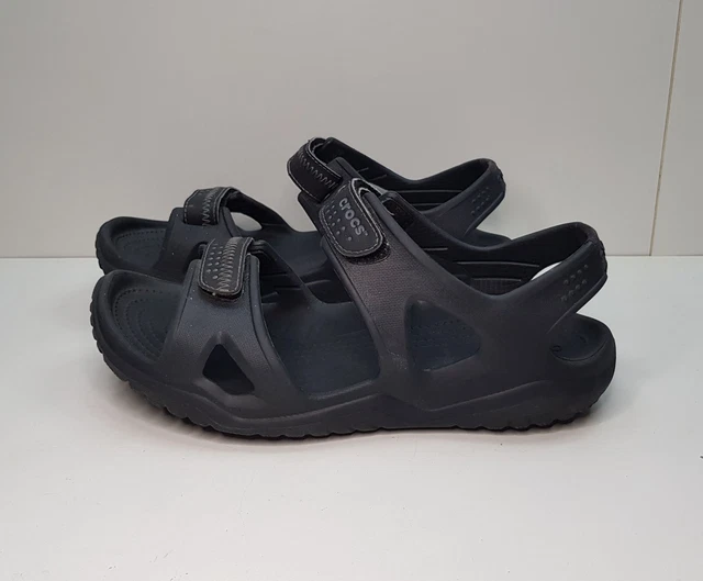 CROCS SWIFTWATER RIVER Sandal 7Uk Eur41 Mens Black Walking Sandals