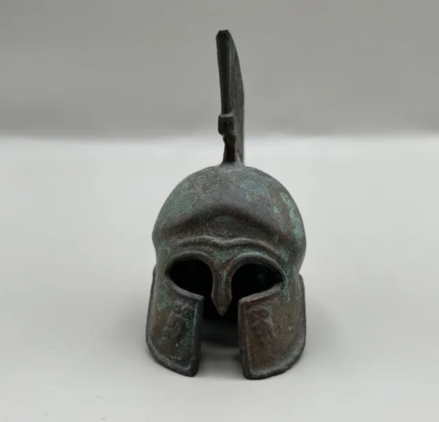 Mini Ancient Greek Spartan Replica Bronze Helmet