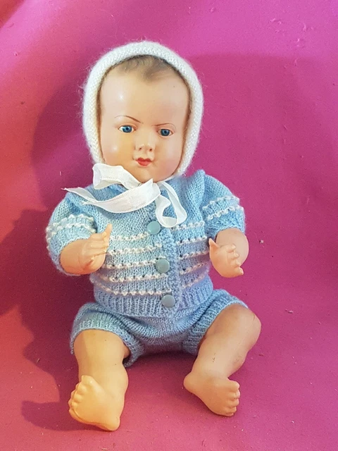 ancien tres beau POUPON en RHODOID , 34cm , TÊTE D AIGLE , yeux Fixes !!!