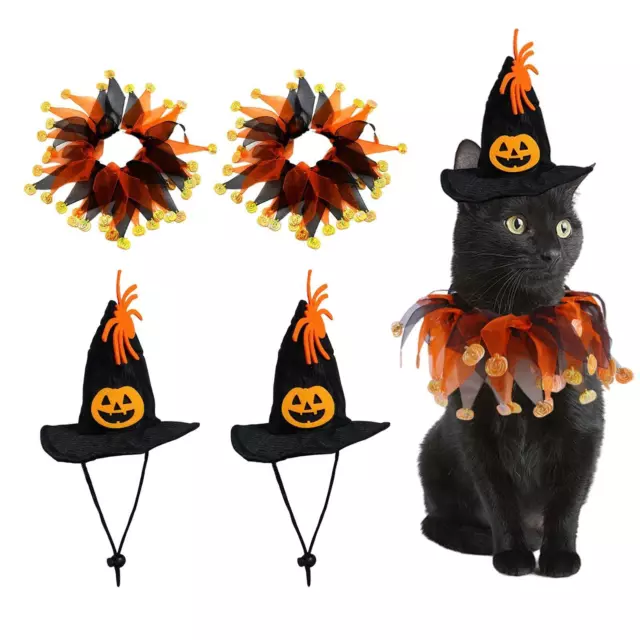 2 Stücke Halloween Haustier Kostüm Set Schwarz Lustige Kleidung für