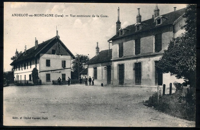 [CPA806] France, Andelot-en-Montagne- Vue extérieure de la Gare- VF old postcard