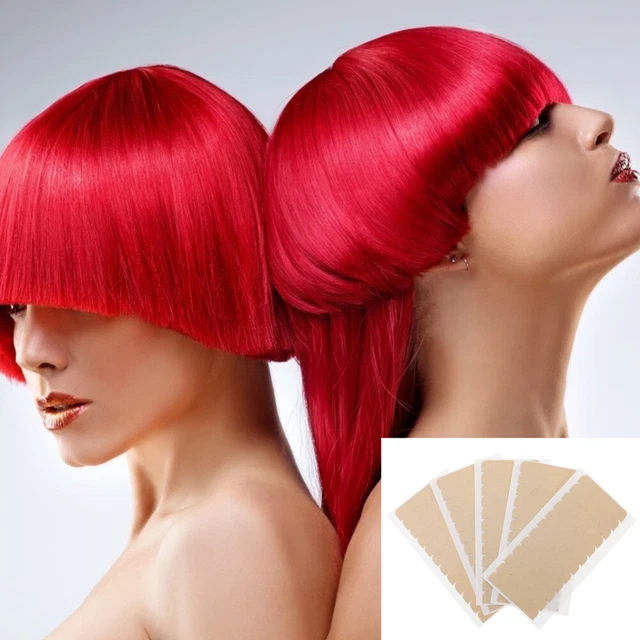 10 hojas cinta adhesiva de doble cara para la extensión del cabello