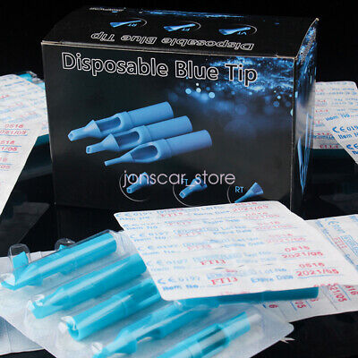 50Pcs Plástico Azul Aguja Estériles Desechables Tatuaje Boquilla Tubo consejos RT FT DT