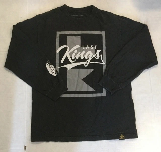 Last Kings Long Sleeve Men's Sz Medium Black Tee Big Logo T-Shirt Made in USA