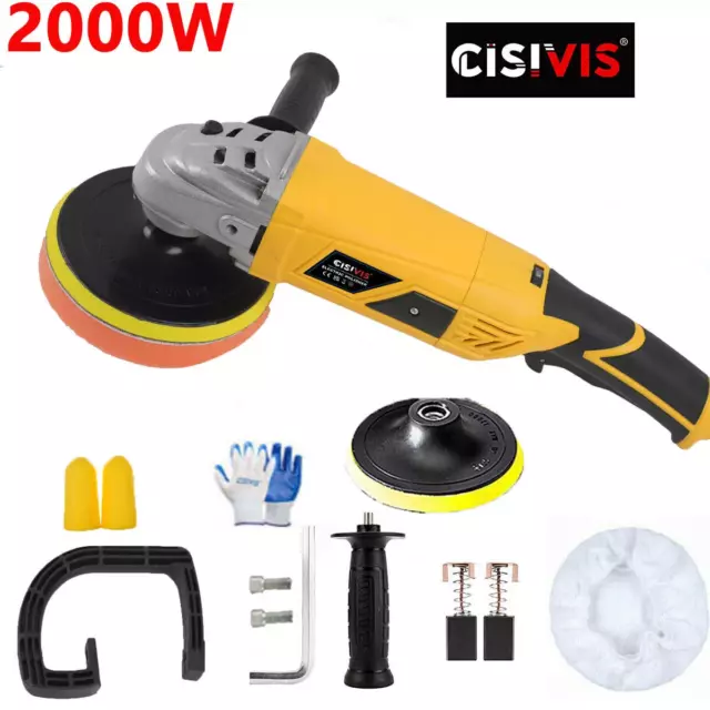 Electric Car Polisher Sander Buffer Polishing Machine Kit 2000W Variable Speed