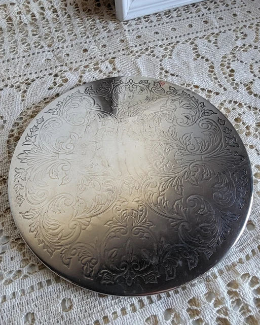 Dessous De Plat Métal Argenté – Motif Théière – Déco Cuisine Vintage