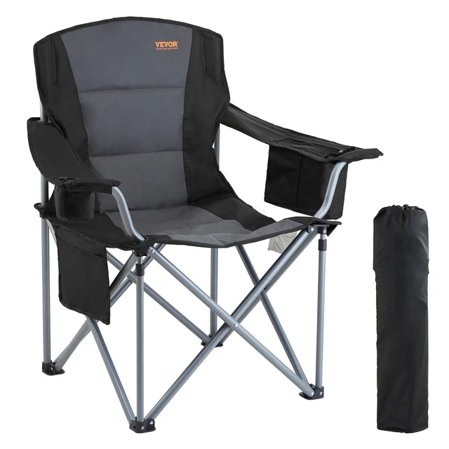 Chaise De Camping VEVOR Pliante Inclinable Grise - Capacité 150kg - Neuve