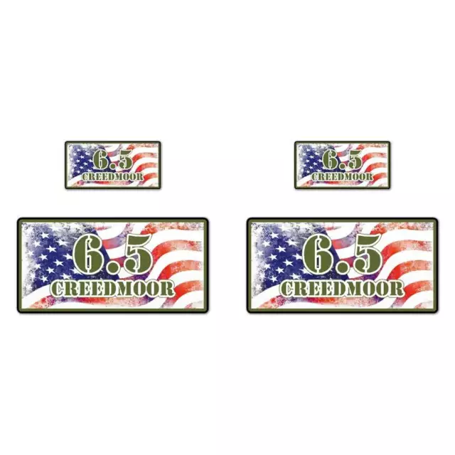 6.5 Creedmoor Ammo Box Set, Vinyl Decal Sticker, 2@ 1"x2" & 2@ 2"x4", #8308