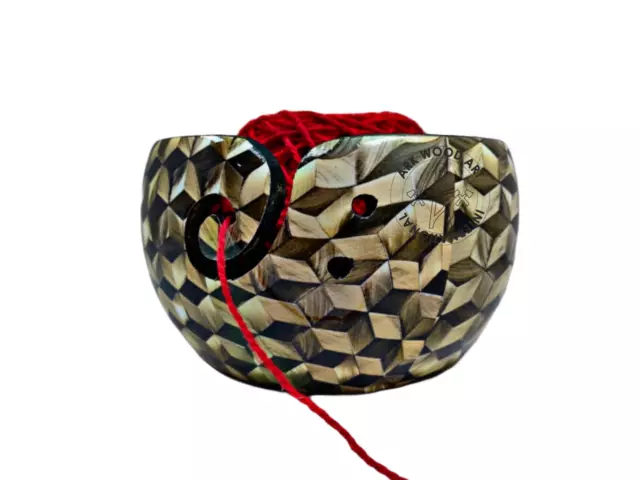 Textura de cubo de cuenco de hilo impresa para tejer, crochet, costura y...