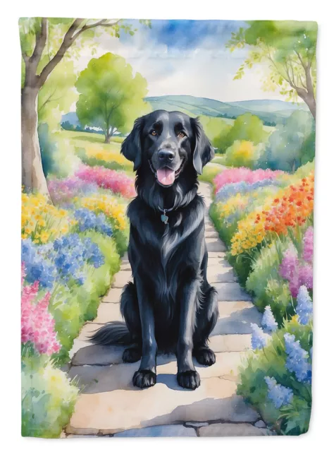 Flat Coated Retriever Spring Path Flag Garden Size DAC6626GF