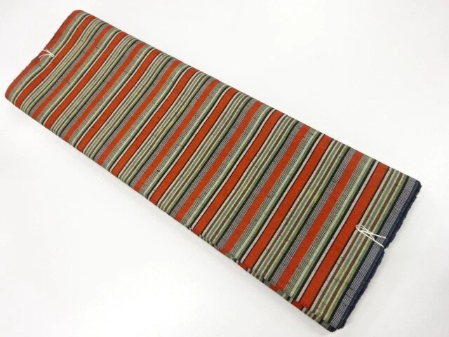 6384422: Japanese Kimono / Antique Bolt For Haori Coat / Woven Stripes