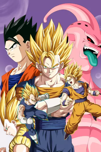 Dragon Ball GT and Super Gogeta SSJ4 and Blue Poster 12inx18in Free Shipping
