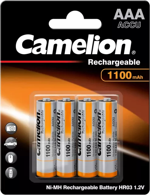 4x Camelion Akku Ni-MH AAA HR03 Micro 1,2V 1100 mAh (1x 4er Blister)