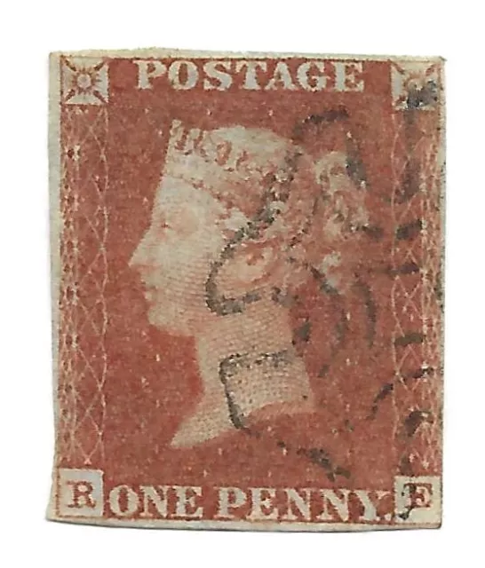 SG8  Pre 1844  Penny Red  with  Black Maltese Cross and 4 mgns