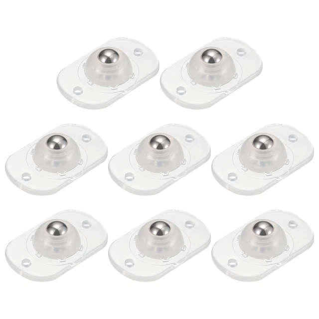 Self Adhesive Caster Wheels, (8Pcs/ Clear) Mini Swivel Paste Universal Pulley