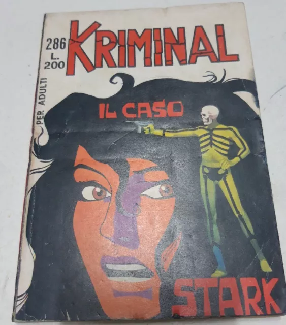 Kriminal  ediz. Corno n. 287 del 1970 CON ADESIVI ottimo ++ Originale  da Reso