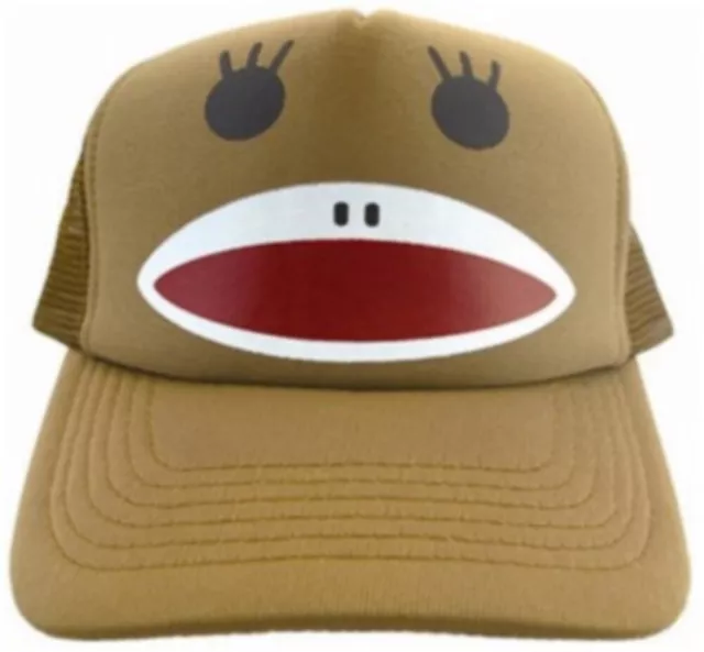 Chimp Monkey Cap Hat Brown Kids Snapback Baseball Mesh Trucker Children Cheap