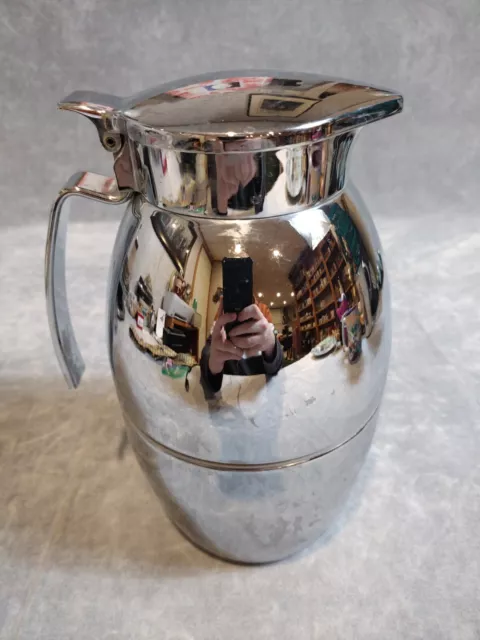 Vintage, Chrome Plated, Bonjour, Insulated, Coffee, Tea, Carafe, Pitcher, MCM