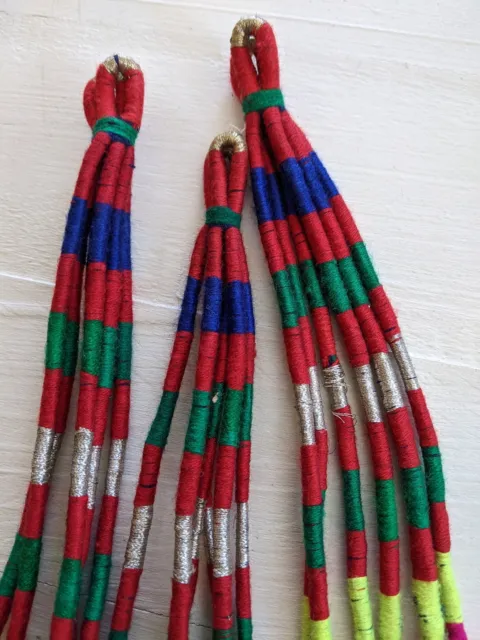 3 Kuchi Kochi Cowrie Tribal Tassels 9.25" Colorful Boho Swag (#12802) 3