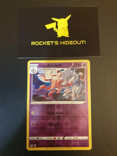 Hisuian Zoroark #76/196 SWSH Lost Origin Reverse Holo Rare Pokemon 2022 TCG
