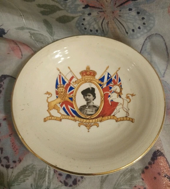 PLEX ST POTTERY, Tunstall, Coronation Of Queen Elizabeth II Pin Dish
