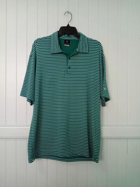 NIKE GOLF DRI-FIT UV Green White Striped Mens Polo Shirt Sz L $9.99 ...