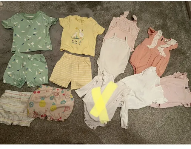 Baby girls bundle 6-9 months tops/set/pjs/shorts/vests/romper immaculate