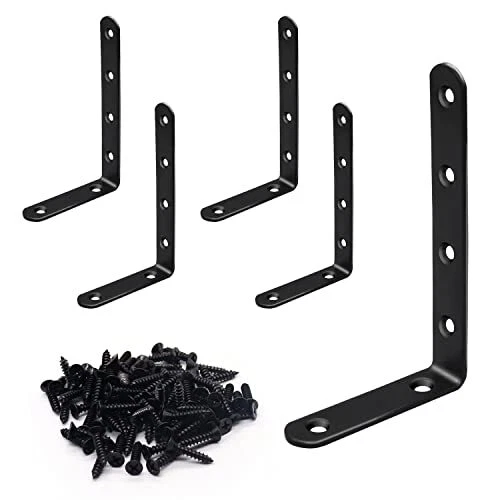 L Bracket - 4 PCS Stainless Steel Corner Brace90 Degree Right Angle Metal Brack