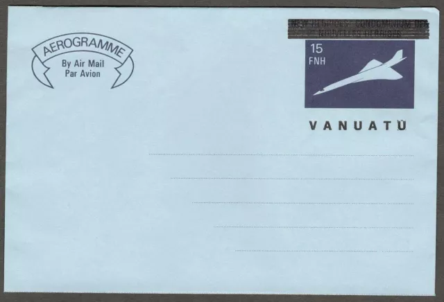 (AOP) Vanuatu provisional 15fnh aerogramme unused