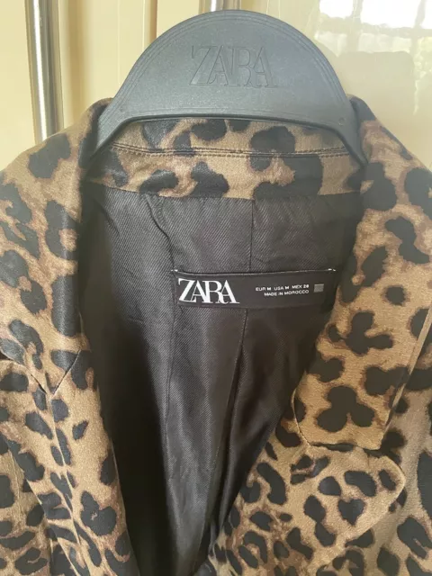ZARA LEOPARD PRINT Blazer Size M UK (10/12) £20.00 - PicClick UK