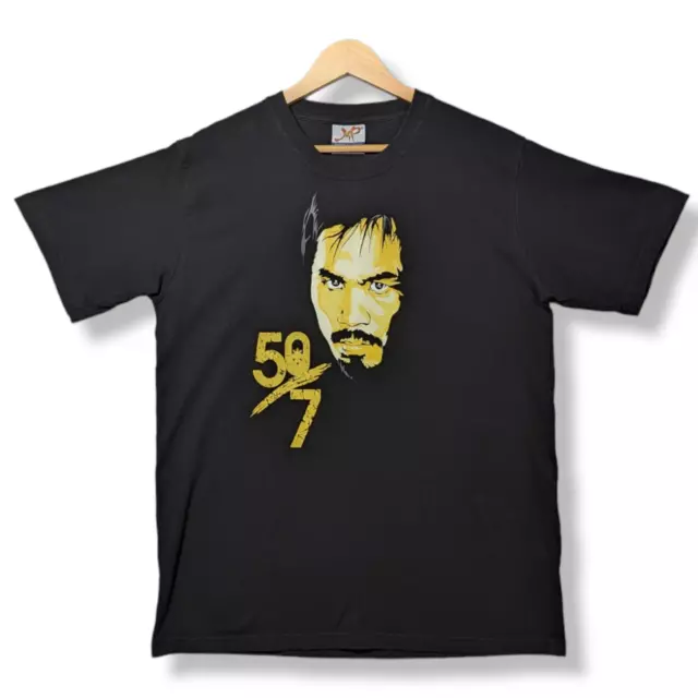 MANNY PACQUIAO T-Shirt Men's Medium Black Boxing 50th Victory 7th World Title