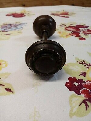VTG Matching Brass/Cast Iron Ornate Door Knob Hardware Doorknob Handle Victorian