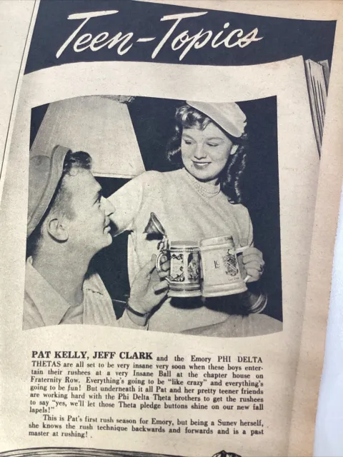 Emory Atlanta GA Print Ad 1948 AJC Pat Kelly Clark Phi Delt Bennett Diamonds