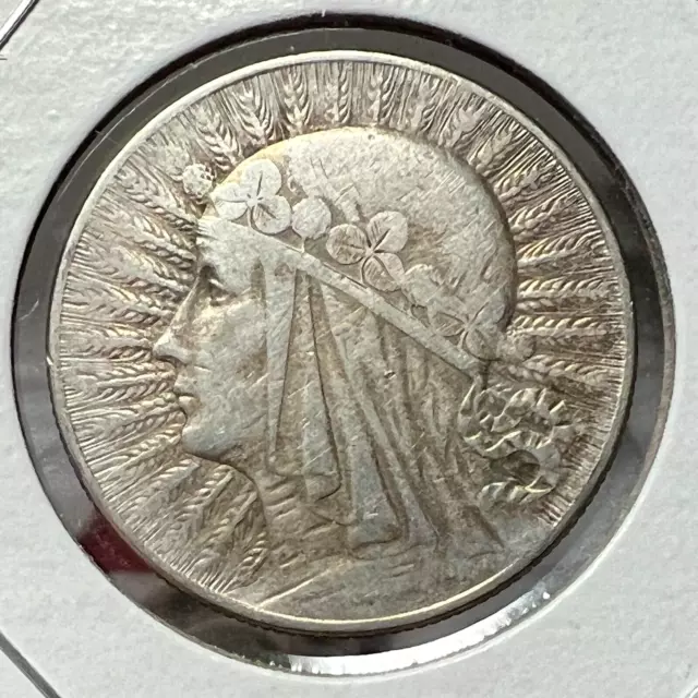 1933 Poland Silver 5 Zlotych Coin