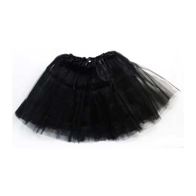 Quality Ladies Girls Kids TUTU Skirt Fancy Skirt Dress Up Party 3 Layers Black