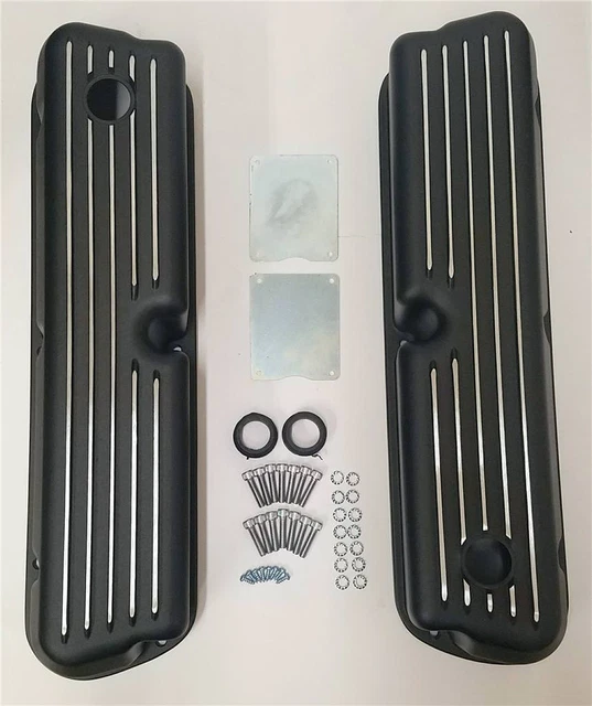 Speedmaster Polished Aluminum Valve Covers For Ford Small Block 289 302 351w - 347 Stroker, Black Lettering - PCE314.1083.18