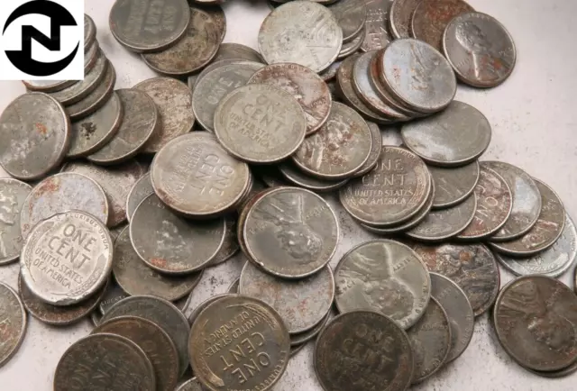 (50) 1943 P+D+S Steel Lincoln Wheat Penny Cent Roll/Lot ~ 50 Coins