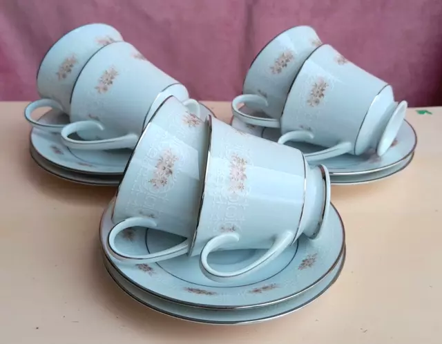 Set Of 6 Vintage Noritake Glenaire Demitasse Tea Duos Cups Saucers Japan #2060