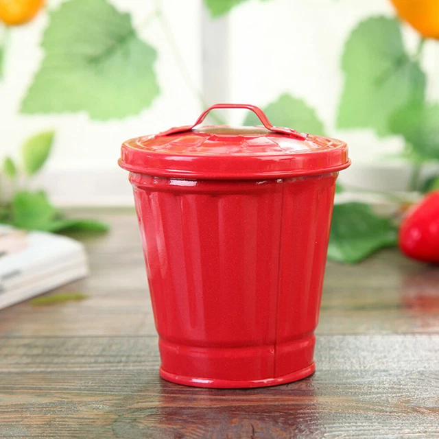 Lot De 5 Mini Poubelles Avec Couvercle – Jouet éducatif Tri Des Déchets – échelle 1:12, 4 Cm