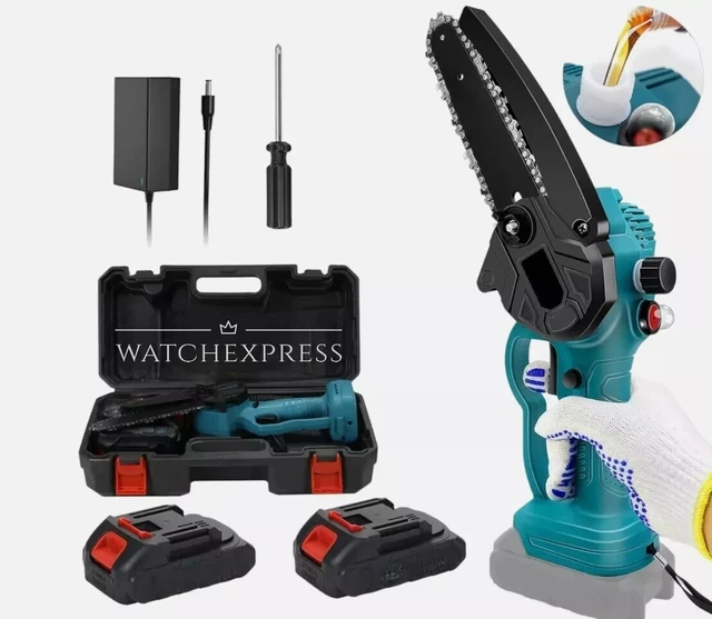 Motosega Elettrica 18V 7 Pollici - Per Potatura Giardino Con Batteria 5.2Ah - Foto 14