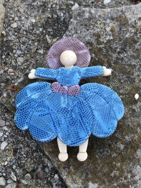 Broche Vintage Lea Stein 'Pretty Lady' - Multicolore - Occasion