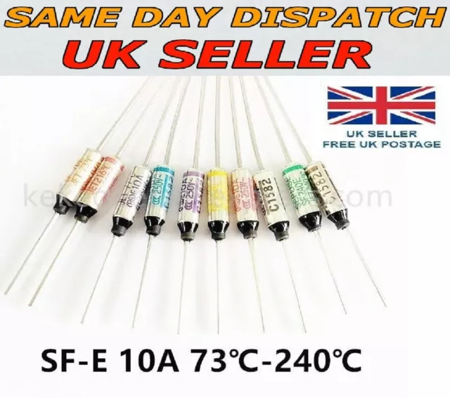 Thermal Fuse Cut Off SEFUSE SF-E range 250V/10A-Multi Packs With Crimp Option