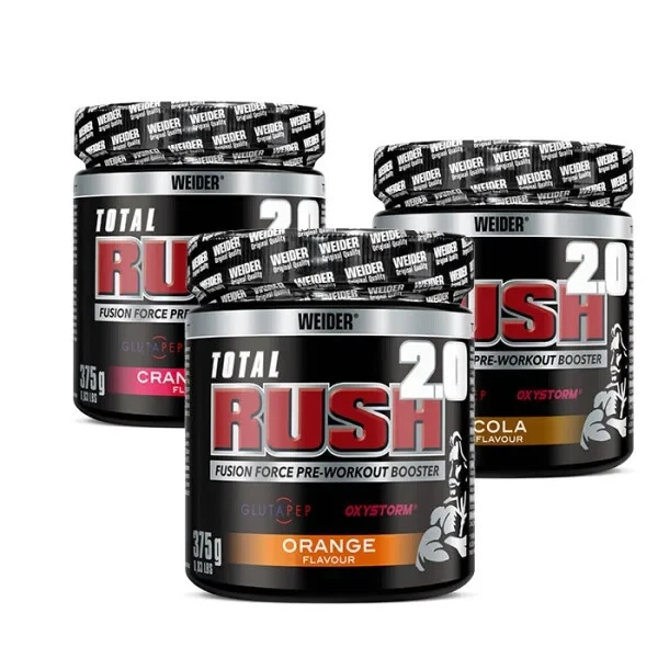 Weider total Rush 2.0 Fusion Force polvo pre-entrenamiento con sabor naranja -...