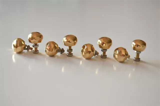 set of 8 superb quality faceted brass furniture knobs handles chest knob 2008