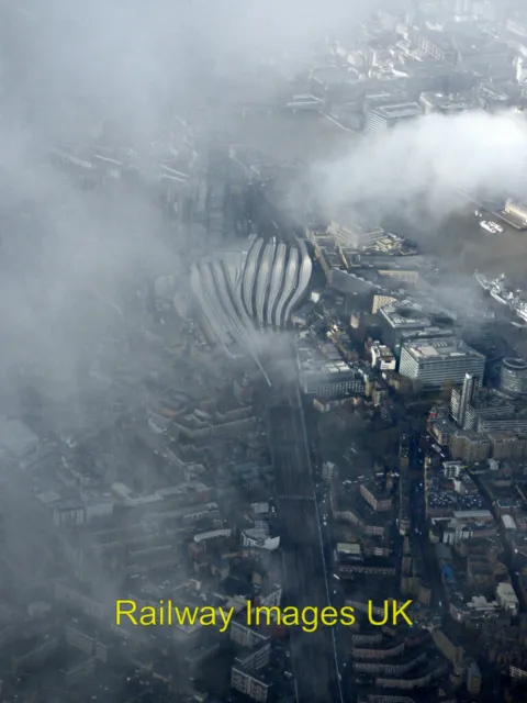 Aerial Photo 12x8 (A4) London Bridge railway station from the air c2019