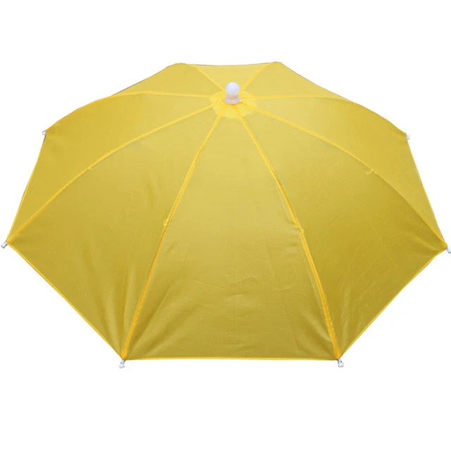 FISHING UMBRELLA HAT Foldable Outdoor Sun Shade Waterproof Cap (Yellow