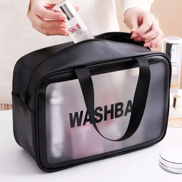 Large Capacity Cosmetic Makeup Bags Portable Transparent Travel Toiletry Bag 2