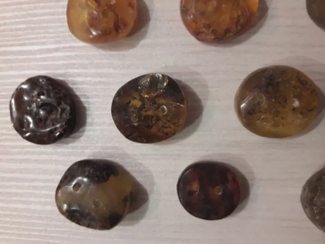 Bottoni di ambra naturale sovietica insieme unico. Fatto a mano dell'URSS.... 3